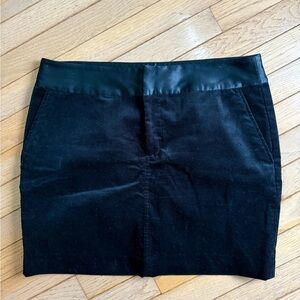 NWOT - Black Velvet Mini Skirt with Silk Satin Trim